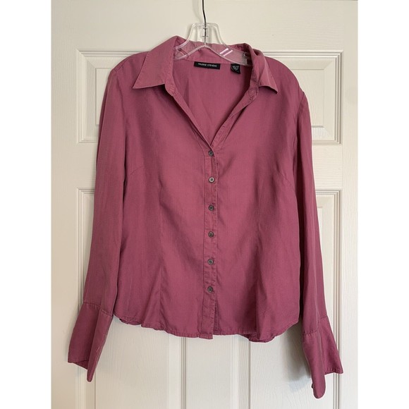 Valerie Stevens Tops - VALERIE STEVENS 100% Silk Blouse button front pink size Large